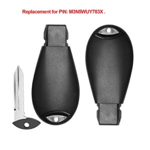 3+1 Buttons Keyless Entry Remote Key Fob Transmitter fit for FCCID: M3N5WY783X Chrysler 300 2008-2011/Dodge Charger 2008-2012, Challenger 2008-2014, Magnum with Ignition Key IYZ-C01C