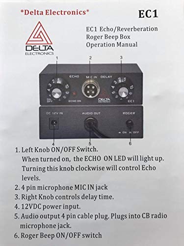 DELTA EC1 Dynamic MIC Amplifier/Echo Chamber w/Roger BEEP 4 pin Cobra CB HAM