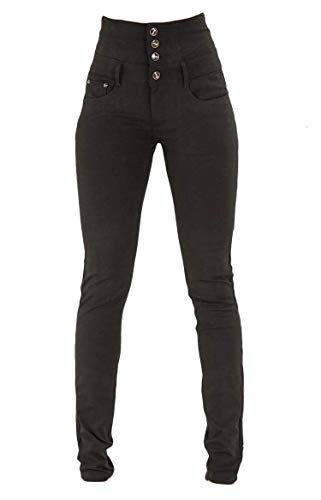 Andongnywell Plus Size Colombian Design Butt Lifting High Waist Skinny Jeans (Black,X-Large)