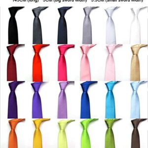 Andongnywell Solid Color Slim Ties Pure Color Necktie Mens Ties Skinny Narrow Necktie Formal Tie Neckties (Pink,One Size)