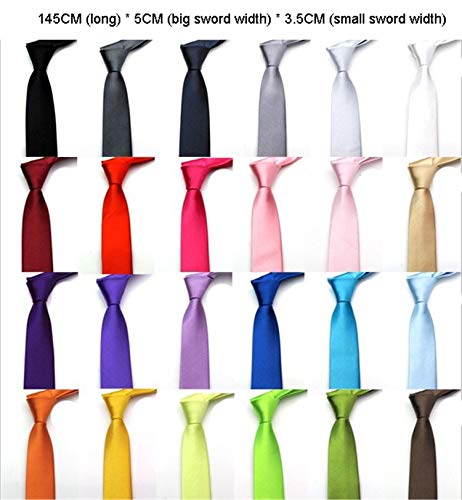 Andongnywell Solid Color Slim Ties Pure Color Necktie Mens Ties Skinny Narrow Necktie Formal Tie Neckties (Pink,One Size)