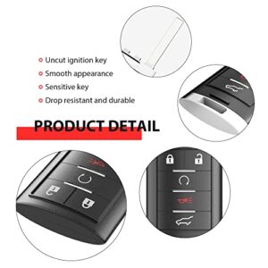 KRSCT Replacement Car Key Fob fit for Cadillac SRX ATS ELR XTS 2010-2015 Keyless Entry Remote Control 315MHz 5 Button (NBG009768T)