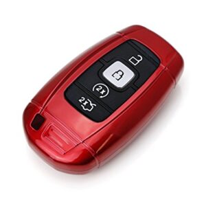 iJDMTOY Glossy Metallic Red Exact Fit Key Fob Shell Cover Compatible With 2018-up Lincoln MKZ MKC Navigator, 2017-up Continental