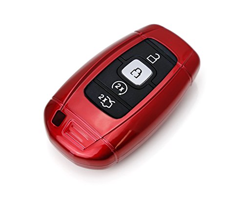 iJDMTOY Glossy Metallic Red Exact Fit Key Fob Shell Cover Compatible With 2018-up Lincoln MKZ MKC Navigator, 2017-up Continental