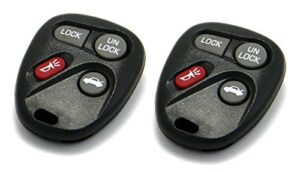 pair of oem electronic 4-button key fob remotes compatible with cadillac chevrolet pontiac saturn (fcc id: l2c0005t, p/n: 16263074-99)