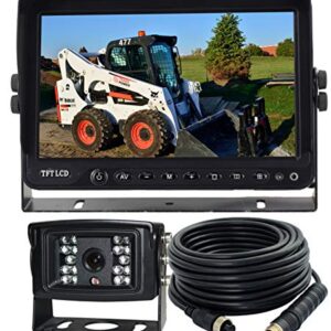 AHD 720P 7" Reverse Rear View Backup Camera System Mirror, Camera with Night Vision Waterproof IP69K Vibration-Proof 10G for Tractor/Truck/RV/Bus/Motorhome/Excavator/Caravan/Skid Steer/Harvester