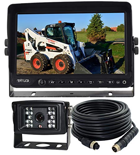 AHD 720P 7" Reverse Rear View Backup Camera System Mirror, Camera with Night Vision Waterproof IP69K Vibration-Proof 10G for Tractor/Truck/RV/Bus/Motorhome/Excavator/Caravan/Skid Steer/Harvester