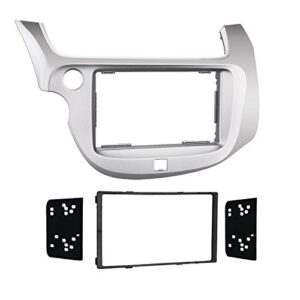 metra 2009 – 2013 honda fit dash kit double din for radio install silver