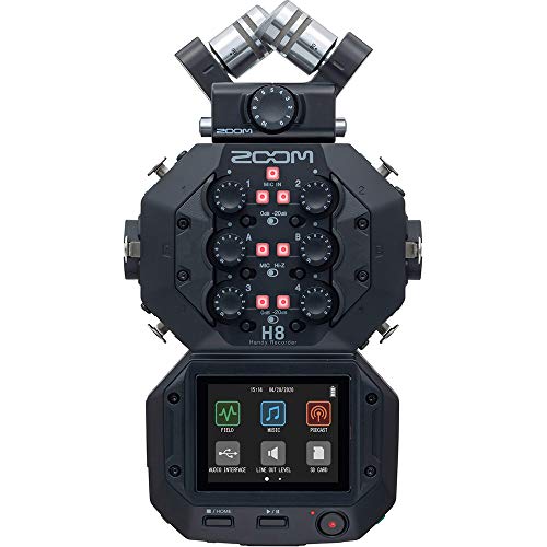 Zoom H8 8-Input / 12-Track Portable Handy Recorder with 128GB Pro Memory Card & Wide-Mouth Case Bundle