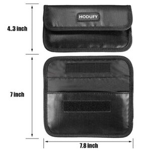 Hodufy Faraday Bags, Fireproof & Waterproof Faraday Key Fob Protector, Cell Phone Signal Jammer, Faraday Cage, Car RFID Signal Blocking (Black)