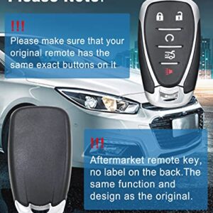 Keyless Entry Remote Car Key Fob for Chevy Malibu 2016-2021, Chevy Cruze 2016-2019, Chevy Camaro 2016-2021, 433MHz ID46 Chip 5 Button, HYQ4EA 13529662