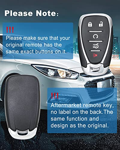 Keyless Entry Remote Car Key Fob for Chevy Malibu 2016-2021, Chevy Cruze 2016-2019, Chevy Camaro 2016-2021, 433MHz ID46 Chip 5 Button, HYQ4EA 13529662