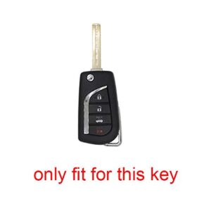 Btopars 2pcs 4 Button Black Flip Folding Key Fob Silicone Rubber Case Cover Protector Holder Jacket Compatible with Toyota 2018 2019 2020 Camry 2020 Corolla