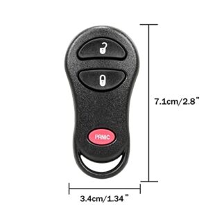 TOP-VIGOR 315MHz GQ43VT9T Keyless Entry Remote Car Key Fob, 3 Buttons Car Key Fob Replacement for Dodge Ram1500 2500 3500 Durango Dakota for Jeep Cherokee Grand Cherokee