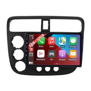 cocheparts car stereo for honda civic radio 2001-2005 support apple carplay,android auto,1+32gb,wifi/bluetooth/steering wheel control/split screen/gps navigation