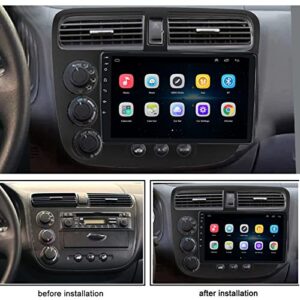 Cocheparts Car Stereo for Honda Civic Radio 2001-2005 Support Apple Carplay,Android Auto,1+32GB,WiFi/Bluetooth/Steering Wheel Control/Split Screen/GPS Navigation