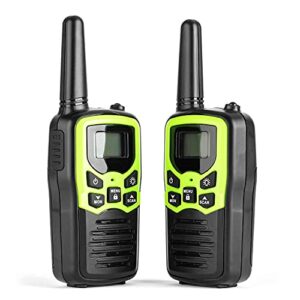 Walkie Talkies, Rivins Two Way Radios 22 Channel FRS Walkie Talkie for Adults with LED Flashlight VOX LCD Display (Green)