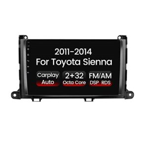 android 11 car stereo double din for toyota sienna 2011 2012 2013 2014, 9 inch octa core car radio built-in carplay android auto gps navigation ips touchscreen support bt fm am, 2gb ram 32gb rom…