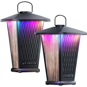 bluetooth speaker, 80w outdoor waterproof wireless speaker with punchy bass & beat-driven lights show, multi-sync up to 100 speakers, big loud surround stereo sound system for party/pool/patio, 2 pack