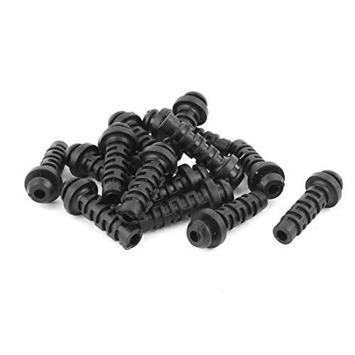 uxcell 15 Pcs Rubber Strain Relief Cord Boot Protector Wire Cable Sleeve Hose 25mm Long