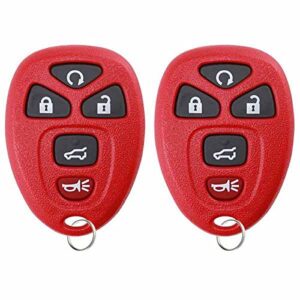 keylessoption keyless entry remote control car key fob replacement for 15913415 -red (pack of 2)