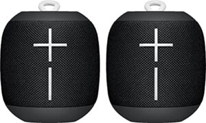 ultimate ears wonderboom waterproof portable bluetooth speaker 2-pack, black