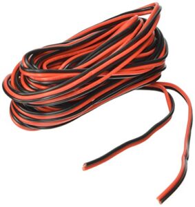 roadpro – 25′ hardwire replacement 2 wire 22-gauge parallel wire, black/red (rpcbh-25)