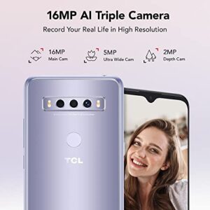 TCL 10 SE Unlocked Android Smartphone, 6.52" V-Notch Display, US Version Cell Phone with 16 MP AI Triple-Camera 4GB + 64GB, 4000mAh Fast Charging Battery, ICY Silver (Not Compatible with Verizon)