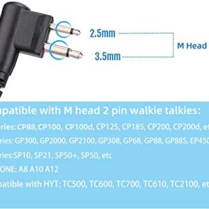 Retevis EHK007 Tactical Noise Reduction Walkie Talkie Headset, Sound Pickup, Compatible with Motorola CP185 CP100 CP200 CP200d GP2000 GP300 2 Way Radio, for Airsoft Shooting Hunting Adult Gift(1 Pack)