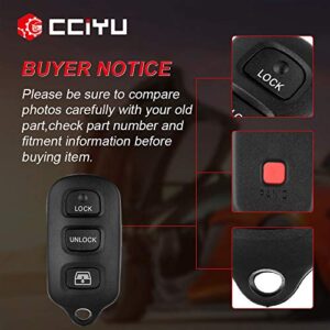 cciyu 1PC Uncut 4 Buttons Keyless Entry Remote Fob Case Replacement for Toyota Avalon 4Runne Sequoia (HYQ12BAN, HYQ12BBX, HYQ1512Y)