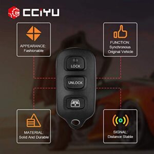 cciyu 1PC Uncut 4 Buttons Keyless Entry Remote Fob Case Replacement for Toyota Avalon 4Runne Sequoia (HYQ12BAN, HYQ12BBX, HYQ1512Y)