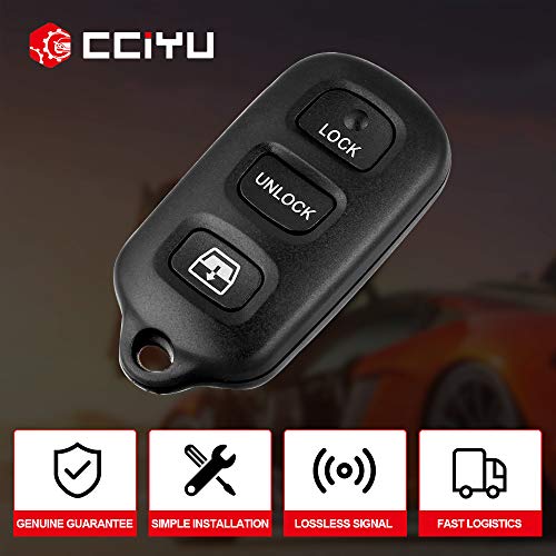 cciyu 1PC Uncut 4 Buttons Keyless Entry Remote Fob Case Replacement for Toyota Avalon 4Runne Sequoia (HYQ12BAN, HYQ12BBX, HYQ1512Y)