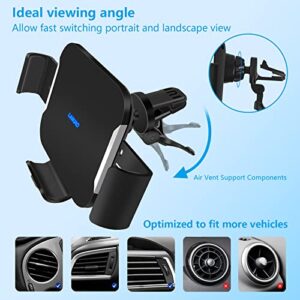 LAMJAD Wireless Car Charger Mount for Galaxy Z Fold 4/3 car Mount/Accessories,[Dual Coils] 15W Fast Charging Phone Holder for Galaxy Z Fold 4/3/2/S22 Ultra, iPhone 14/13/12