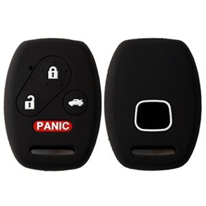 Keyless4U Protective Key Fob Case Cover Remote Skin for Honda Accord Civic CR-V Pilot 3+1 Buttons Key (Black)