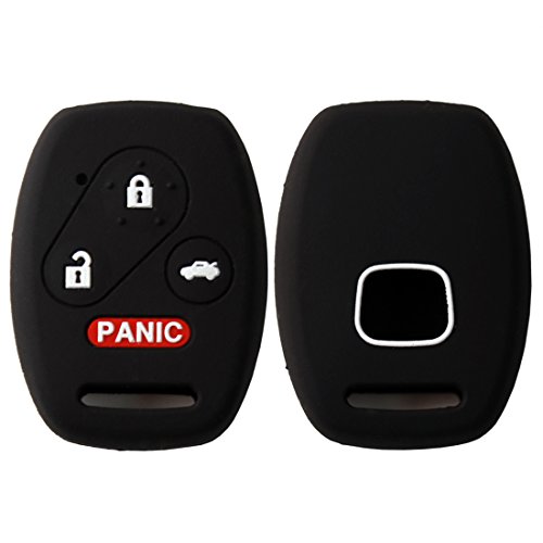 Keyless4U Protective Key Fob Case Cover Remote Skin for Honda Accord Civic CR-V Pilot 3+1 Buttons Key (Black)