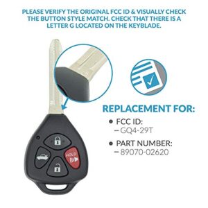 Keyless2Go Replacement for New Keyless Entry Remote Car Key for Select Vehicles GQ4-29T with G Chip