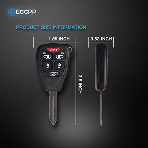 ECCPP Uncut 315MHz for Chrysler Keyless Entry Remote for Dodge Key Fob 04 05 06 07 Replacement for Chrysler Town & Country/for Dodge Grand Caravan/for Dodge Caravan key fob M3N5WY72XX (Pack of 2)