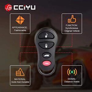 cciyu X 1 Flip Key Fob 4 Buttons Replacement for 01-09 for Jeep for Liberty for Dodge for Intrepid for Stratus for Viper for Chrysler LHS 300M Concorde Sebring Series with GQ43VT17T