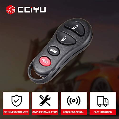 cciyu X 1 Flip Key Fob 4 Buttons Replacement for 01-09 for Jeep for Liberty for Dodge for Intrepid for Stratus for Viper for Chrysler LHS 300M Concorde Sebring Series with GQ43VT17T