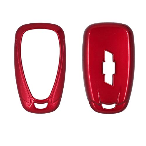 SEGADEN Paint Metallic Color Shell Cover ABS Hard Case Holder Compatible with CHEVROLET Smart Remote Key Fob 2 3 4 5 6 Button SV0654 Red