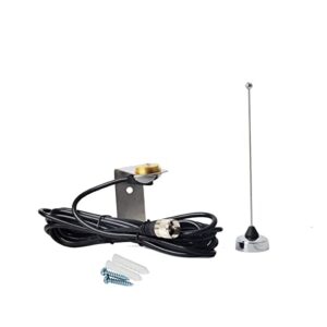 HYS 70cm Antenna UHF 1/4 Wave NMO 400-470Mhz Antenna with Stainless Steel L-Bracket Hole & 13'/About 4m RG-58 Coax Cable for Motorola Kenwood Icom Vertex UHF Mobile FM Transceiver