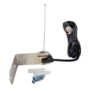 HYS 70cm Antenna UHF 1/4 Wave NMO 400-470Mhz Antenna with Stainless Steel L-Bracket Hole & 13'/About 4m RG-58 Coax Cable for Motorola Kenwood Icom Vertex UHF Mobile FM Transceiver