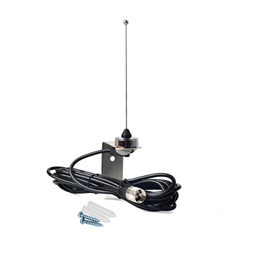 HYS 70cm Antenna UHF 1/4 Wave NMO 400-470Mhz Antenna with Stainless Steel L-Bracket Hole & 13'/About 4m RG-58 Coax Cable for Motorola Kenwood Icom Vertex UHF Mobile FM Transceiver