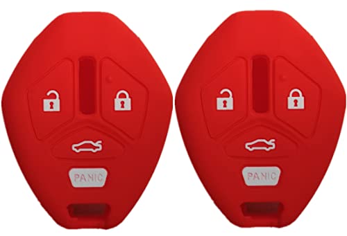 Smart Key Fob Cover Case Protector Keyless Remote Holder for Mitsubishi Eclipse Endeavor Galant Lancer Outlander 3 Buttons Red