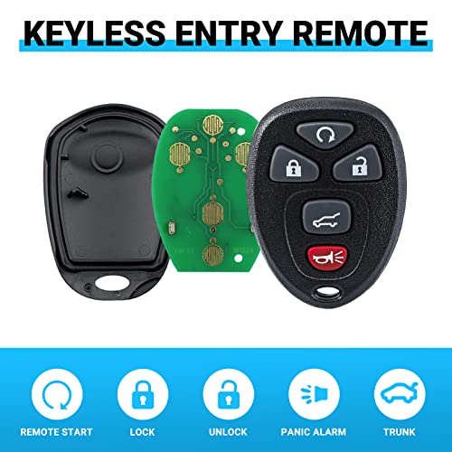 Car Keyless Entry Remote Control Car Key Fob Replacement Fits for Chevy Suburban Tahoe Traverse, Cadillac Escalade SRX,GMC Acadia Yukon, Buick Enclave, OUC60270, OUC60221 (5 Button 2pcs)