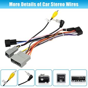 Car Radio Wiring Harness with Antenna Adapter and RCA Connector Compatible with Honda-CRV/BRV/HRV Jazz Greiz Crider Aftermarket Stereo Wire Cable