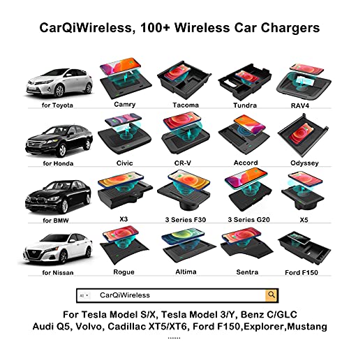 CarQiWireless Wireless Charger for Toyota Camry Accessories 2018 2019 2020 2021 2022 2023, Wireless Phone Charging Pad Tray for Camry XSE SE TRD LE XLE Hybrid Nightshade Car Interior Body Parts