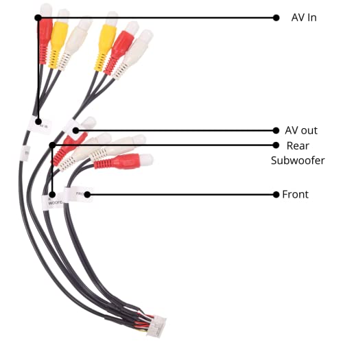 Xtenzi 20Pin RCA Cord Assembly Harness Car Audio Video Compatible with JVC Kenwood KVT-514 KVT-512 KVT-516 - XT91916