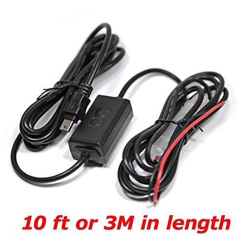 EDO Tech Compact 5V Mini USB Direct Hardwire Car Charger Power Cord Cable Kit for Rexing V1 Blackbox G1W DVR Garmin Dash Cam 10 20 30 35 GDR 33 43 Vantrue R2 N1 N2 X1 X2 Vehicle Camera Recorder DVR