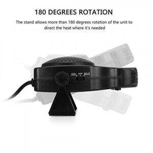 12V Car Heater 150W Portable Fan Heater Windshield Defroster Defogger Car Vehicle Truck 2 in 1 Heating Cooling Fan Plugs into Cigarette Lighter - Improved